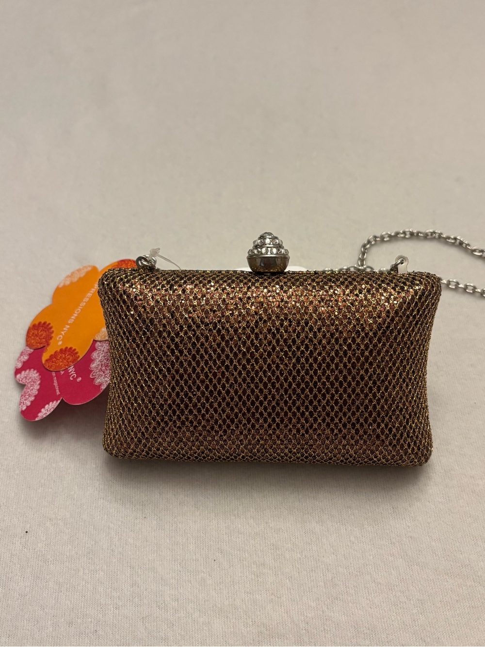 Expression NY Metallic Bronze Mesh Evening Clutch